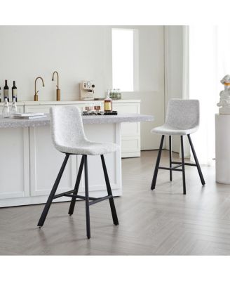 Modern Fabric Bar Stool with Metal Legs