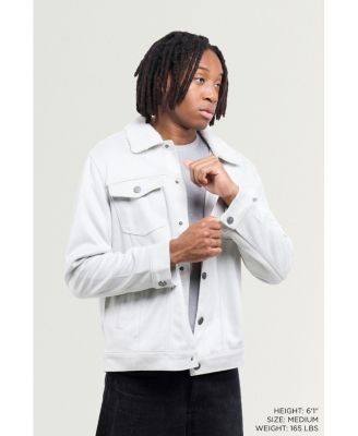 Men's Faux Suede Jacket With Faux Fur Collar