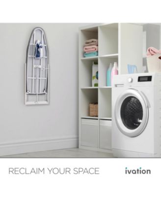 Wall-Mounted Ironing Board, Foldable Iron Board with Iron Holder, Space Saving Design