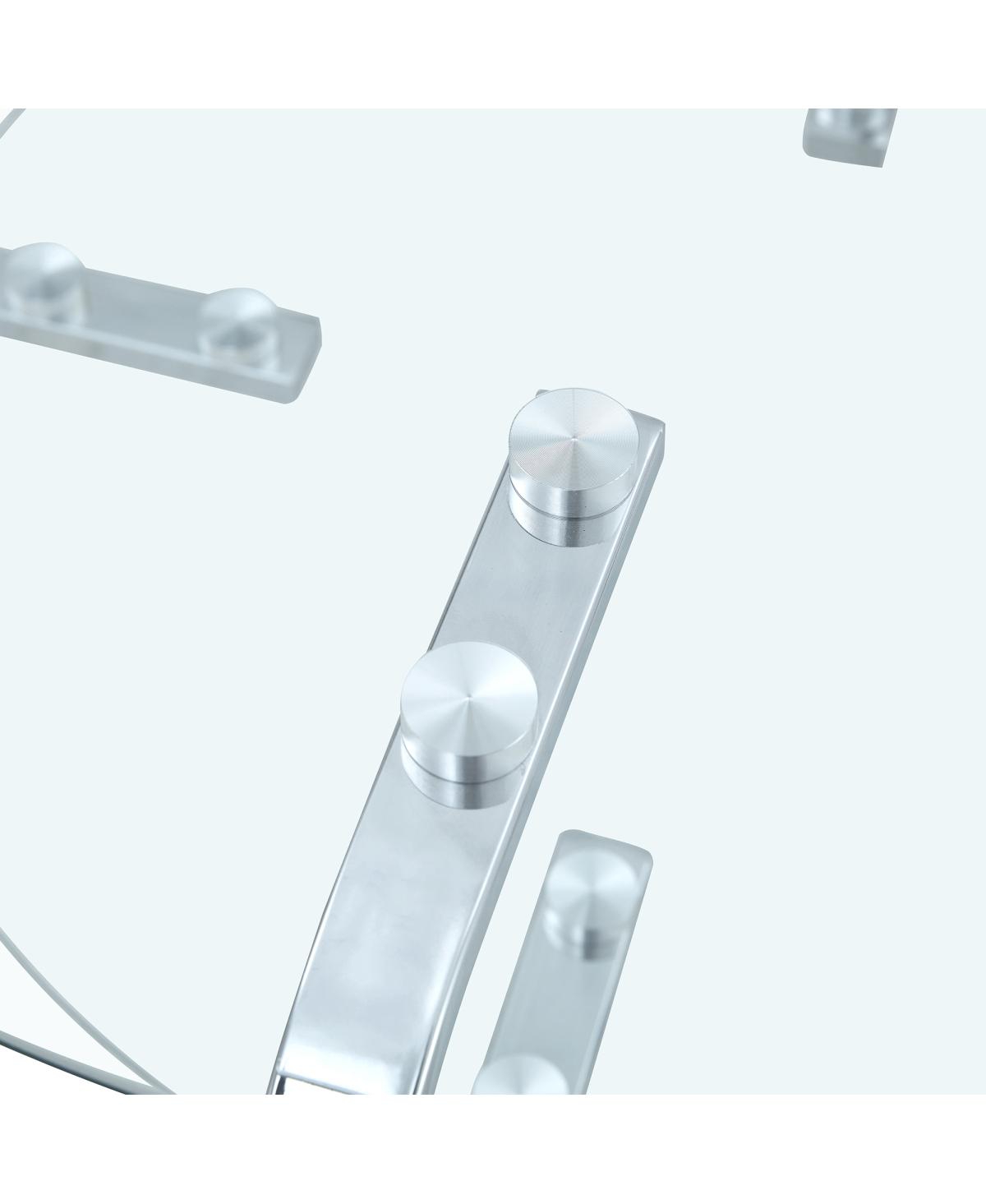 Streamdale Furniture Retro minimalist metal frame glass coffee table, 31.5