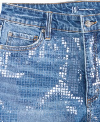 Women's High-Rise Sequin Ankle Jeans