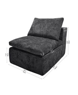 Minimalist Plush Corduroy Sectional Sofa - No Assembly Required