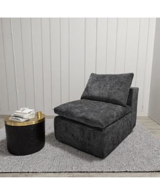 Minimalist Plush Corduroy Sectional Sofa - No Assembly Required