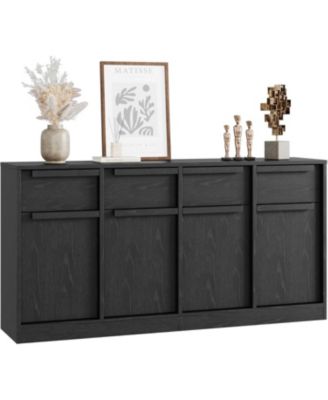 62.4" Sideboard Buffet Cabinet with 4 Drawers, Large Modern Coffee Bar Storage Cabinet