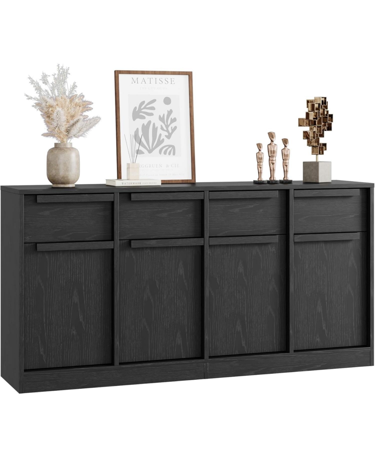 gaomon 62.4" Sideboard Buffet Cabinet with 4 Drawers, Large Modern Coffee Bar Storage Cabinet