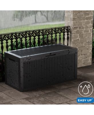 Mondawe 100 Gallon Wicker Resin Deck Box