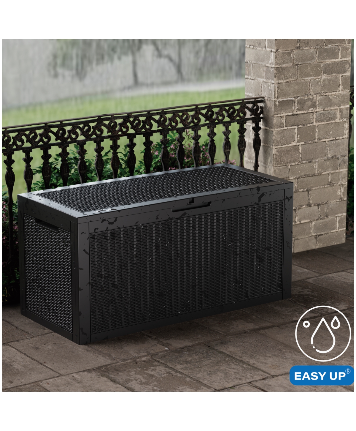 Mondawe 100 Gallon Wicker Resin Deck Box