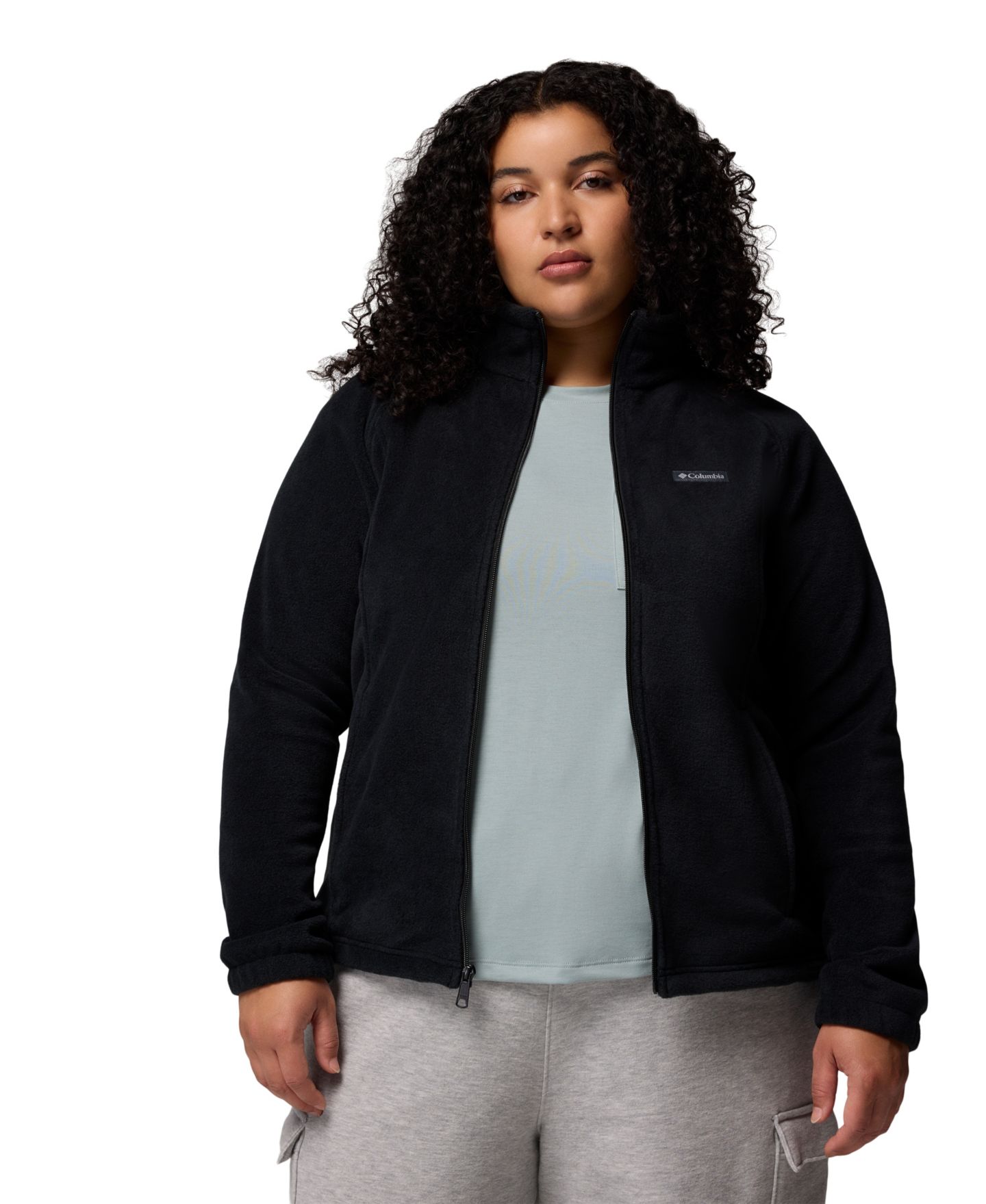 Женская куртка Columbia Plus Size Benton Springs Fleece, цвет: Чёрный — фото 4