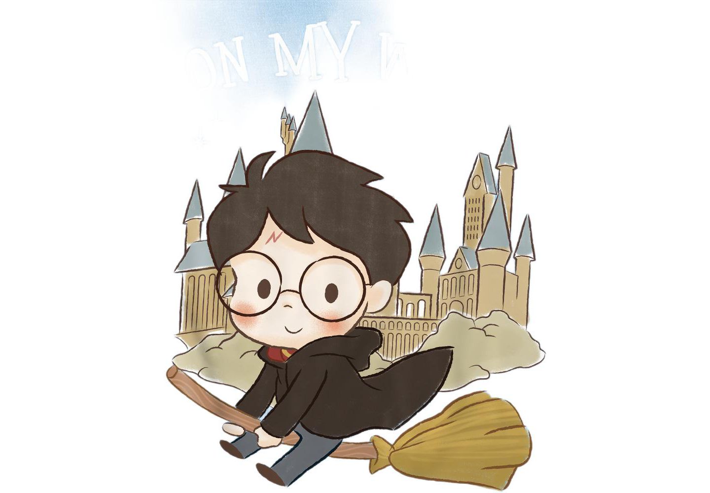 Мужская футболка Harry Potter On My Way To Hogwarts, цвет: Светлый синий — фото 3