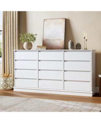 12-Drawer Dresser for Bedroom, Large Double Chest of Drawers with Deep Storage & Wide Top, White