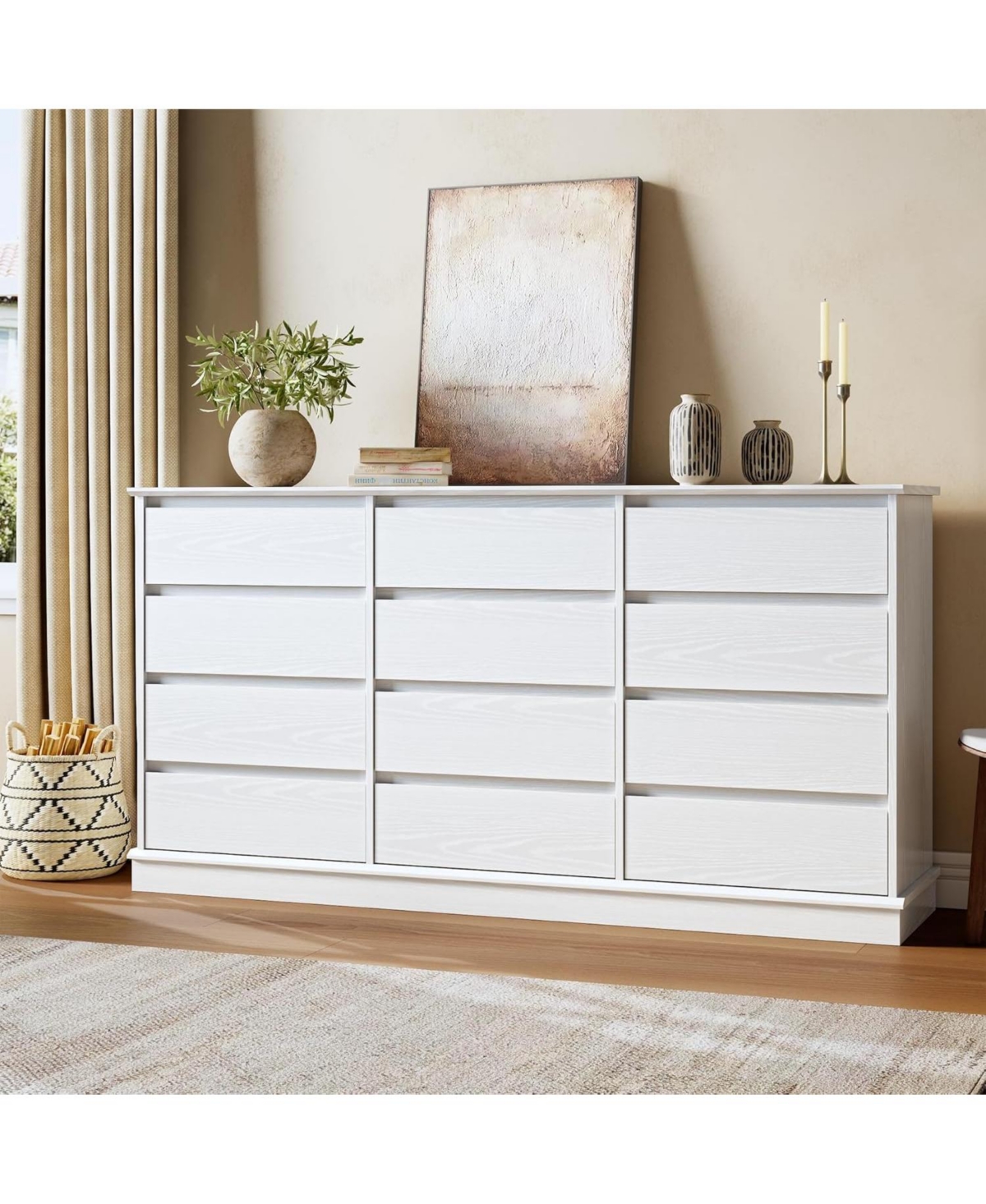 gaomon 12-Drawer Dresser for Bedroom, Large Double Chest of Drawers with Deep Storage & Wide Top, White