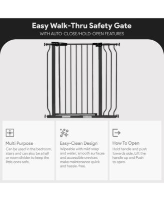 BalanceFrom Walk Thru Safety Gate, Fits 29.1-38.5" Openings, 36” Tall, Graphite