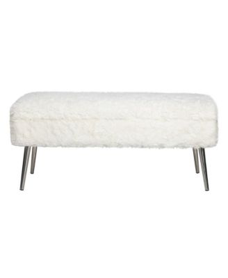 Huggy Luxury Plush Faux Fur Upholstered Storage Bench