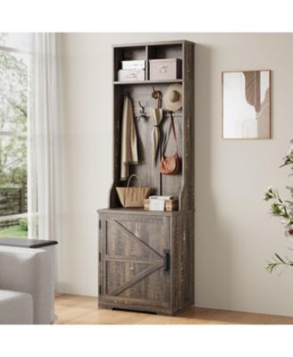 Farmhouse 3-in-1 Hall Tree with Shoe Storage Bench & Hooks for Entryway