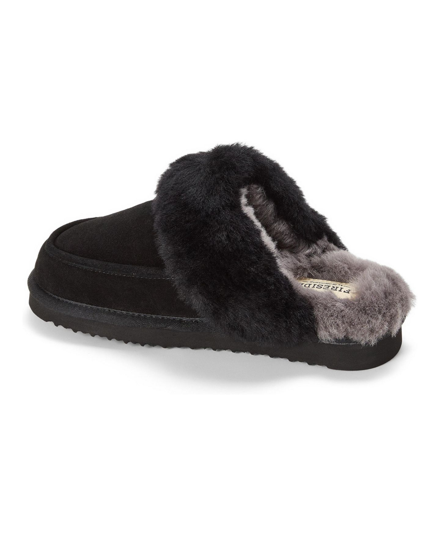 Женские тапочки Dearfoams Melville Genuine Shearling Scuff Slipper, цвет: Чёрный — фото 2