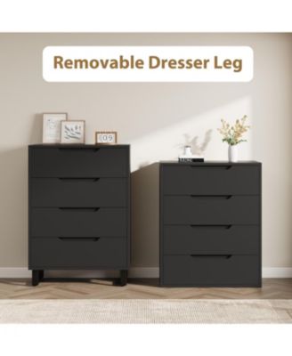 4-Drawer Dresser for Bedroom, 41" Tall Freestanding Storage Chest for Living Room or Closet, Black