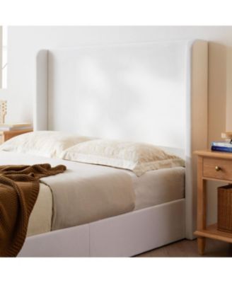 Carmen King Upholstered Wingback Bed - No Box Spring Needed