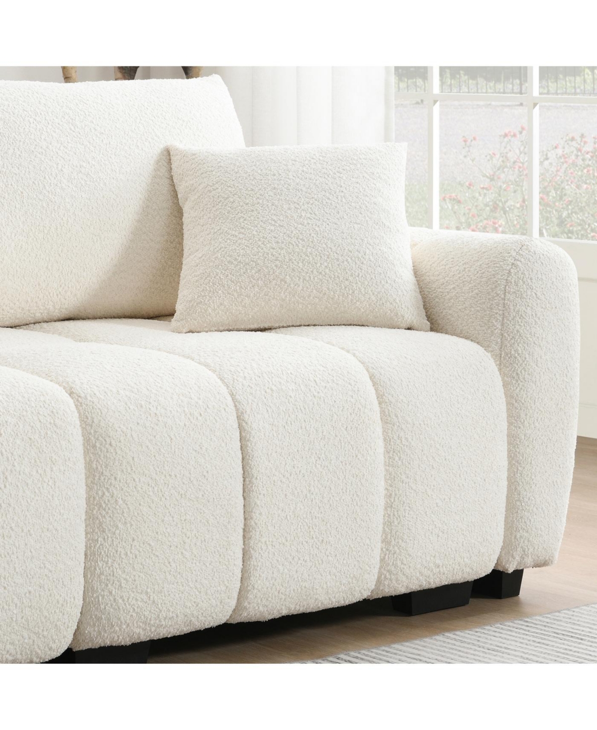 Streamdale Furniture 110" Modular Sectional Sofa, L-Shape, Extra-Large Seat, Movable Ottoman, Boucle Fabric