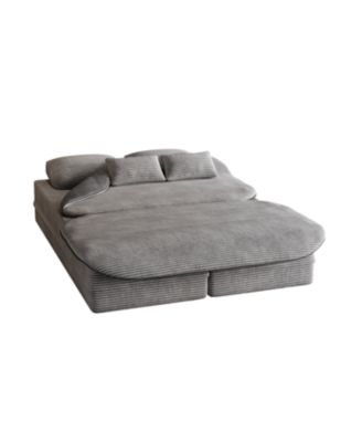 75" Foldable Sofa Bed with Blanket