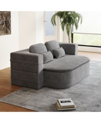 75" Foldable Sofa Bed with Blanket