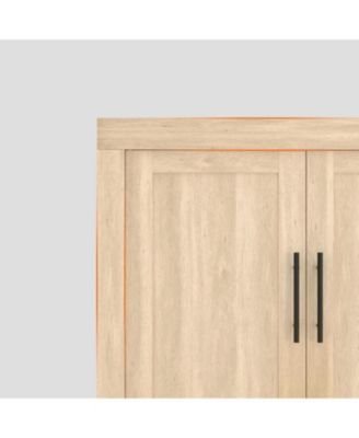 35.4" Sideboard Buffet Cabinet with 2 Doors, Farmhouse Modern Coffee Bar Credenza