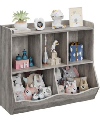 Kids Bookshelf and Toy Storage Bookcase, Multi-Shelf Cubby Organizer for Playroom and Classroom