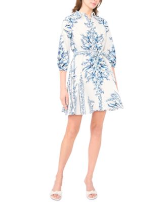 Women's Tie-Waist Collared Dress