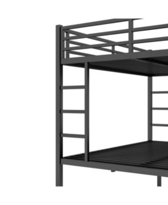 Metal Queen/Queen Bunk Bed - Space-Saving, Noise-Reduced