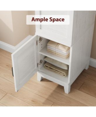 72" Narrow Armoire Wardrobe Closet with Doors, Adjustable Shelves & Hanging Rod for Bedroom, White