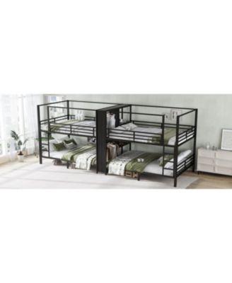 Queen Quad Bunk Bed w/ Storage & Wardrobe