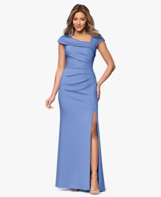 Women's Asymmetric-Neck Side-Slit Gown