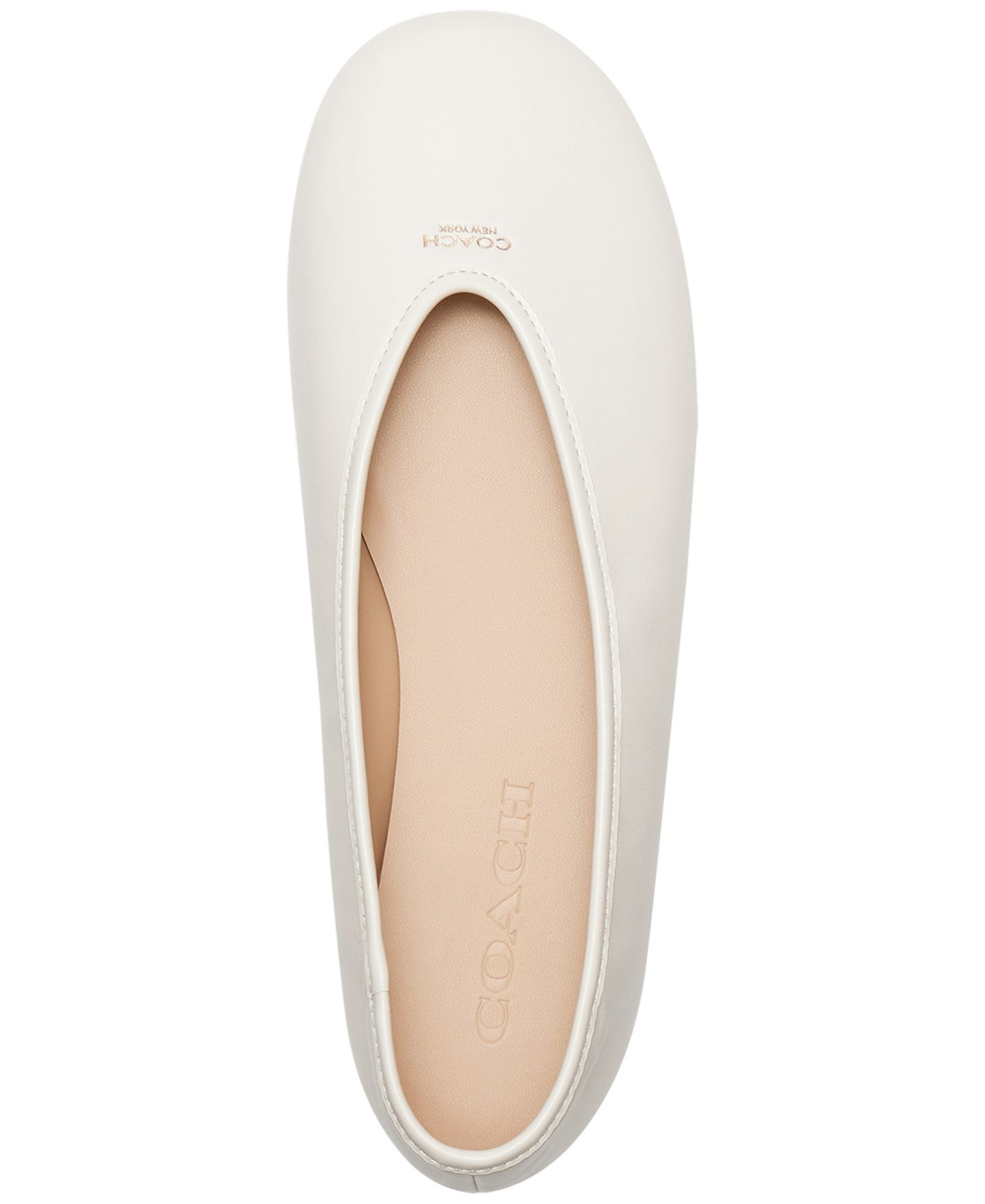 Женские балетки COACH Houston Leather Ballet Flats, цвет: Меловой — фото 4