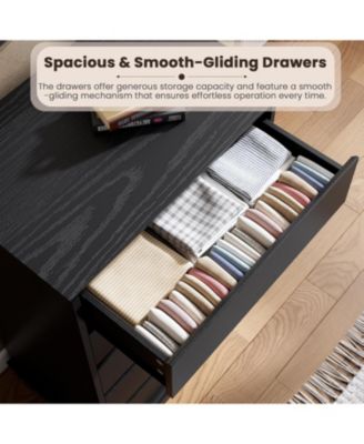 5-Drawer Tall Dresser for Bedroom, Wooden Chest of Drawers with Deep Storage for Living Room