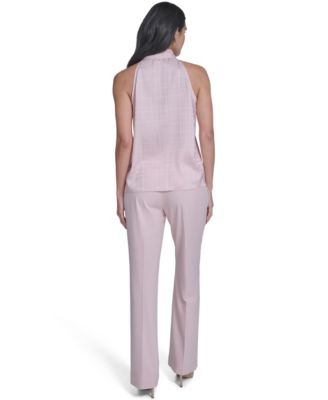 Women's Sleeveless Tie Neck Blouse