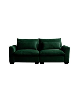 Modern Green Corduroy 2-Seater Sofa