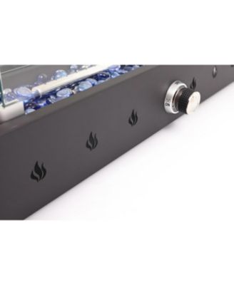 28-Inch Rectangle Fire Pit, 40000BTU Outdoor Propane, Wind-Resistant, Durable Iron