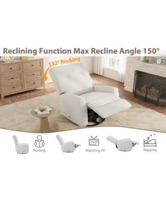Recliner Chair, 360° Swivel Rocking Glider Chair for Adults with Adjustable Backrest & Footrest