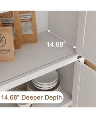 Arched 71.6" Tall Kitchen Pantry Cabinet, Farmhouse Storage Cabinet with Doors