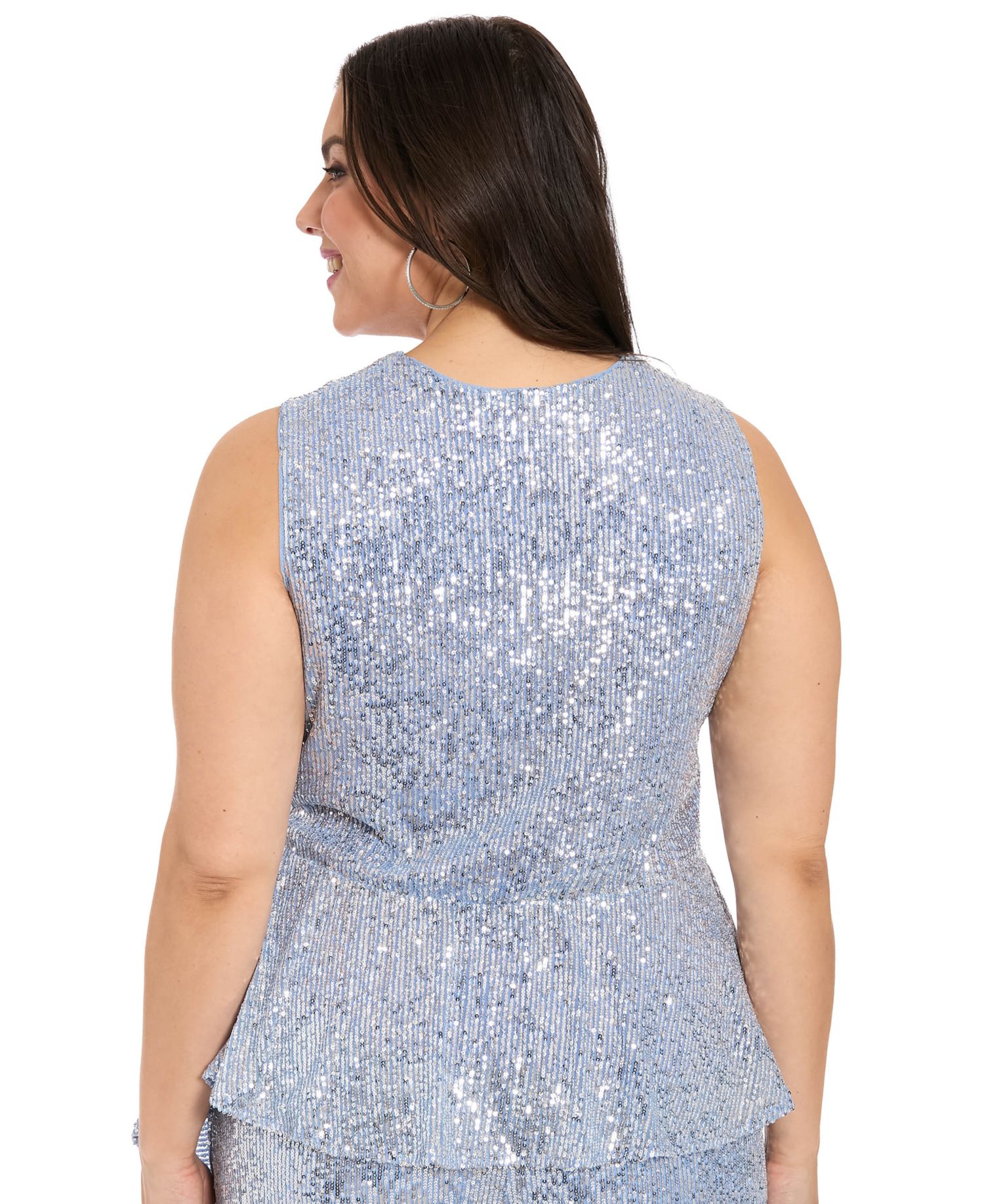 Plus Size Sequined Pull-On Pants
