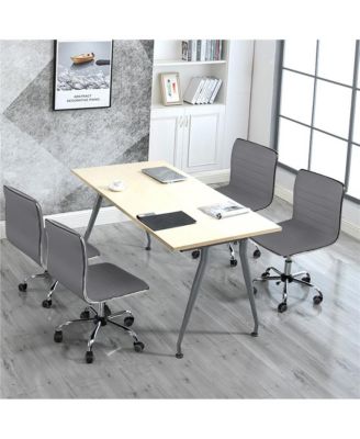PU Leather Low Back Swivel Armless Office Chair