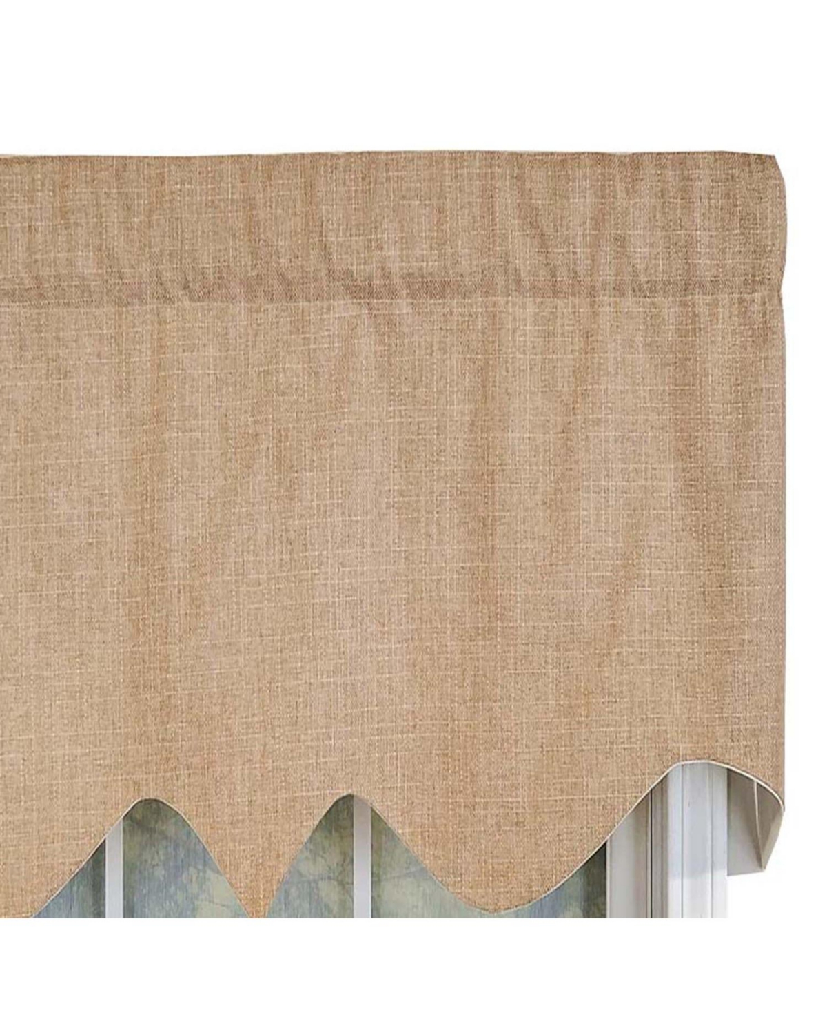 Rlf Home Essential Solid Color Fabric Printed R-Crosby Regal Window Treatment Valance 3" Rod Pocket 50" x 17" Wheat