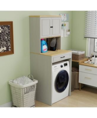  Over the Washer and Dryer Storage Cabinet - Antique White