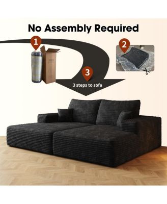 74.8" Modern Sofa Bed with Lounger