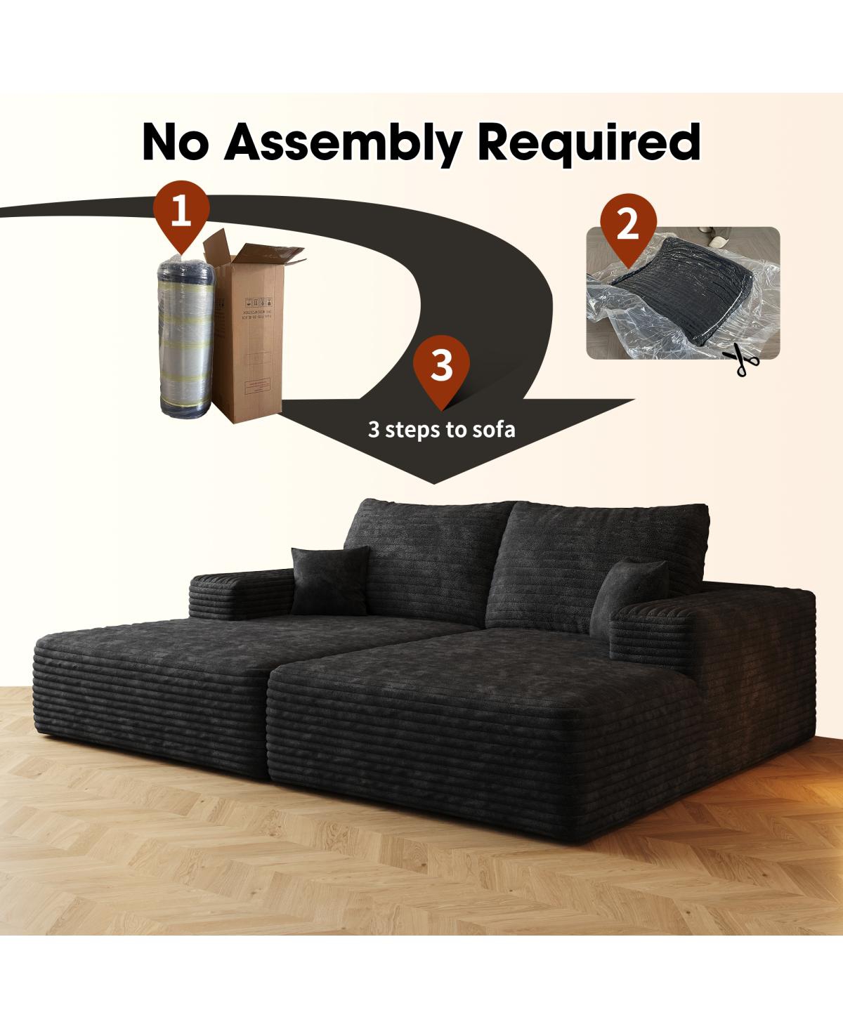 Streamdale Furniture 74.8" Modern Sofa Bed with Lounger