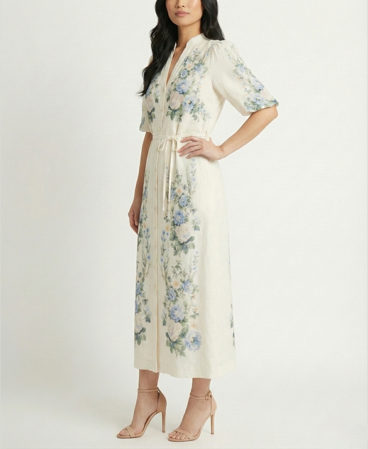 Taylor Petite Placement Print Short-Sleeve Shirt Dress