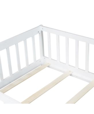 Twin Floor Bed with Fence & Door