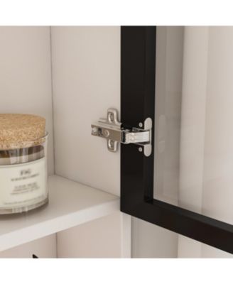 Streamdale L-Shaped Corner Desk with LED, USB, Keyboard Tray - White