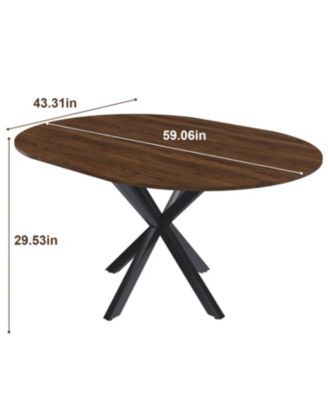 Streamdale Extendable Round Dining Table, 6-Person, Wood Veneer, 42-58 Inches