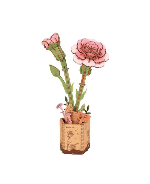 Детские конструкторы Flash Popup Pink Carnation 124-Piece 3D Wood Puzzle, Ages 8+
