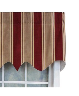 “Bodega Stripe Valance, 3″ Rod Pocket, 50″ x 17″, Mauve Red”
